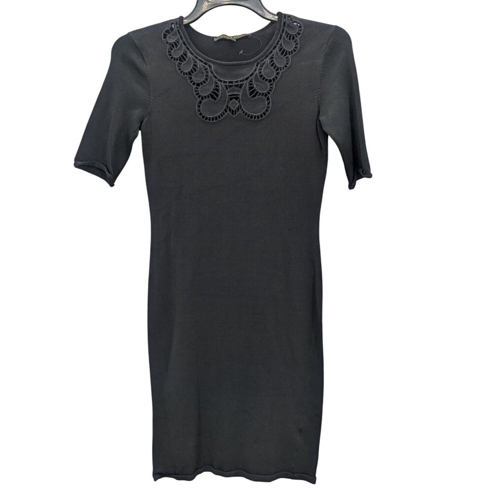 Cynthia Steffe Bodycon Dress Women Size XS Lace Trim Office Cocktail Gothic Glam